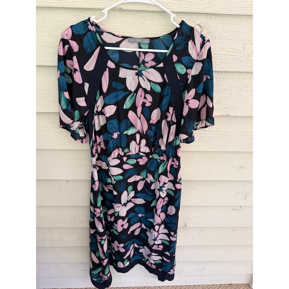Octavia Floral Midi Dress Low Back Cutout Boho Flutter Sleeve XL - Picture 4 of 8
